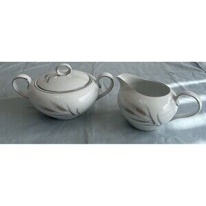 Vintage Fashion Manor "Lea" Fine China Sugar Bowl with Lid & Creamer Japan